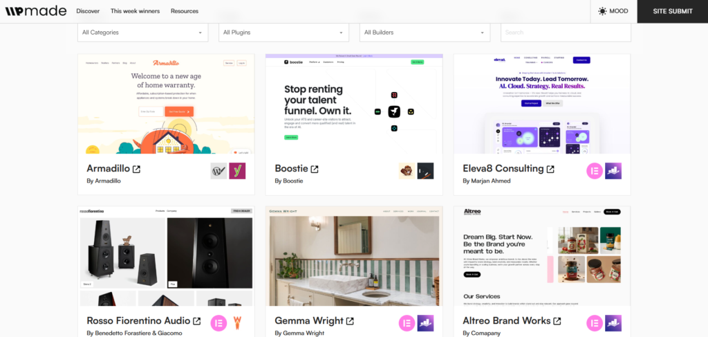 Inspiración real para diseños en WordPress