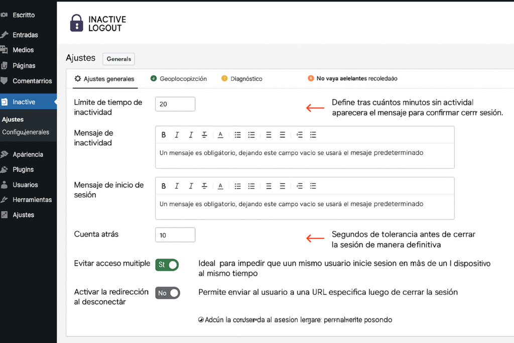 Cerrar sesión automáticamente a usuarios inactivos