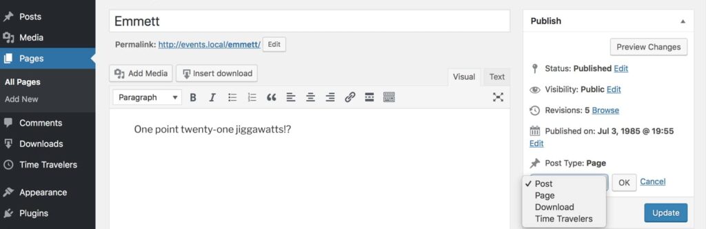 Cómo cambiar el tipo de publicación en WordPress-3