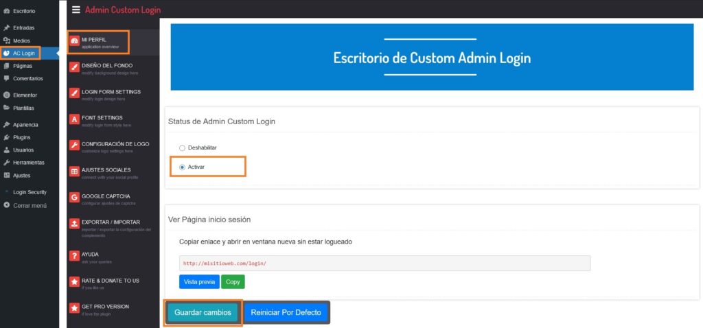 Cómo cambiar la pantalla de login de WordPress - 4