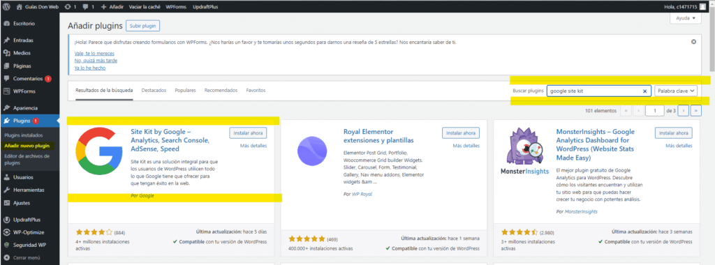 Configurar Google site kit para WordPress-2