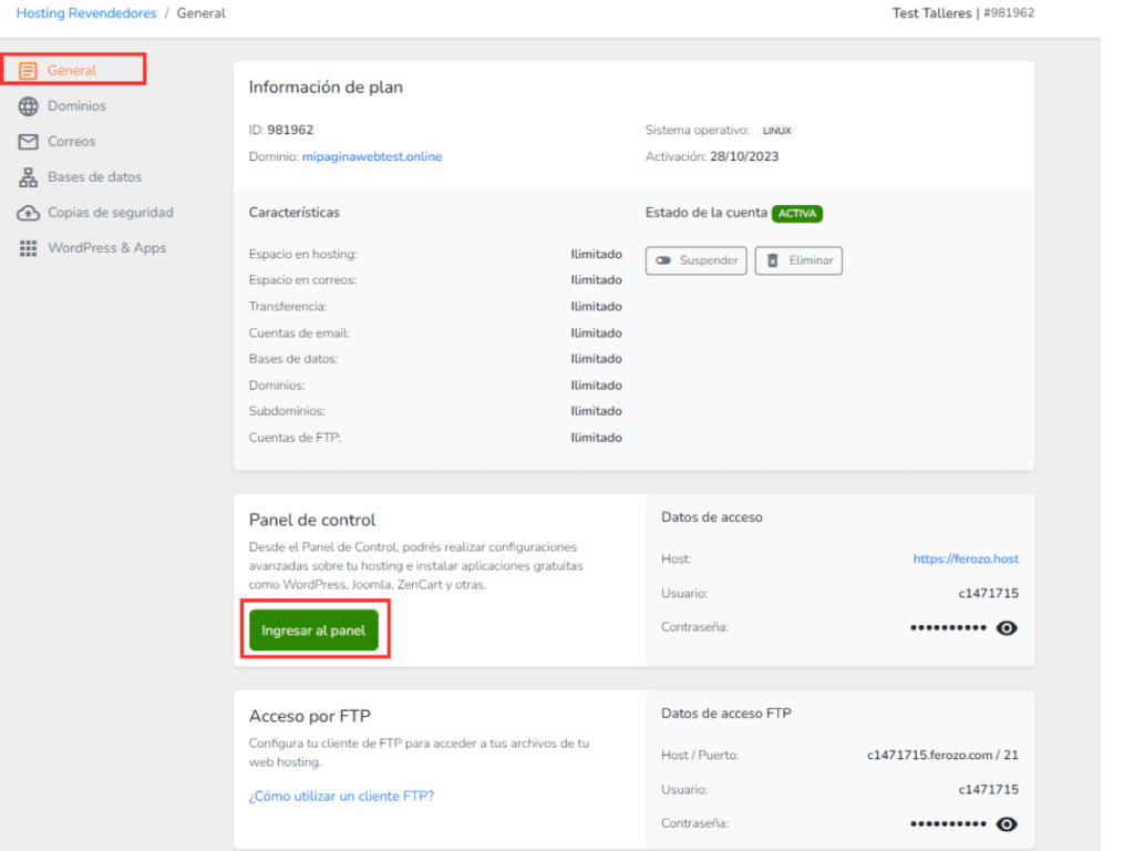 Configurar WordPress con un subdominio-3