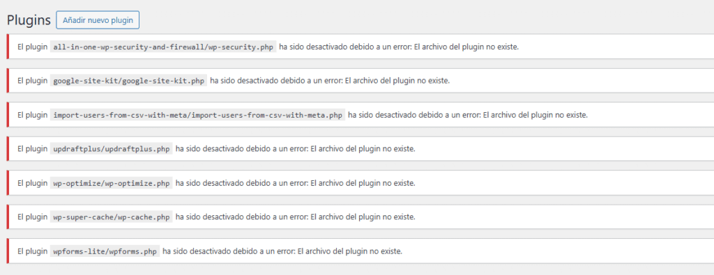 Desactivar todos los plugins-7