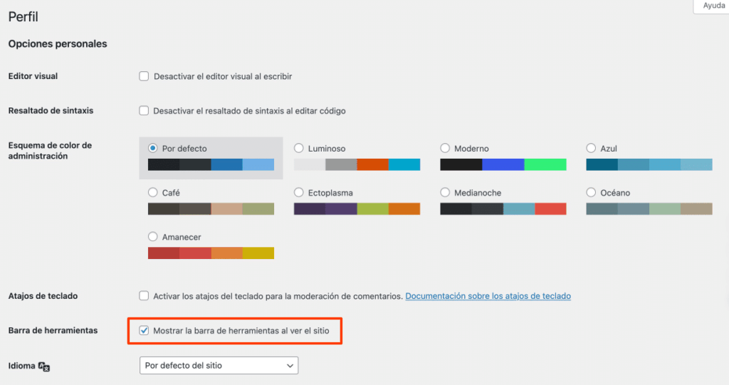 Deshabilitar la barra de administración-2
