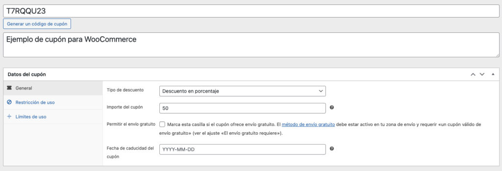 Instructivo para crear cupones en WooCommerce - 1