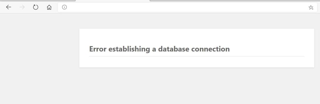 Error establishing a database connection