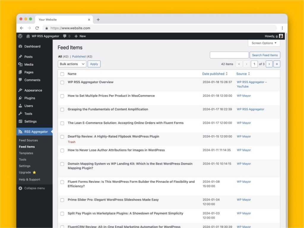 Obtener feeds en WordPress usando el plugin WP RSS Aggregator 7 Feeds en WordPress con WP RSS Aggregator-5