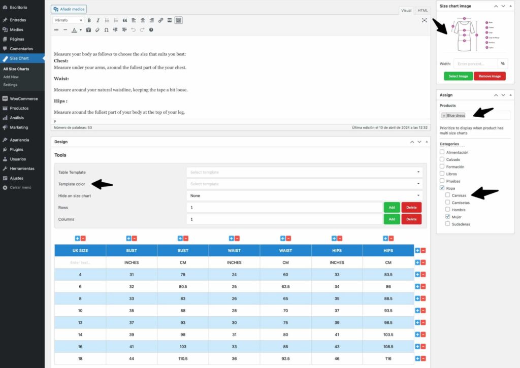 Guía de talles en WooCommerce-8