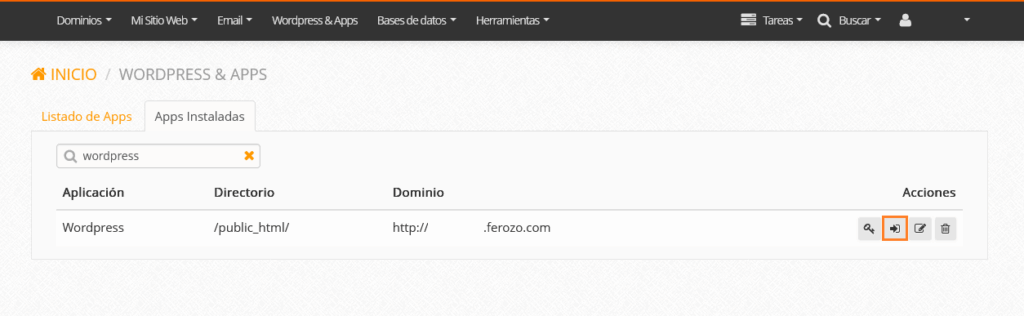 ingresar a wordpress pack amigo