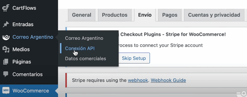 Integrar Correo Argentino en WooCommerce 8 x