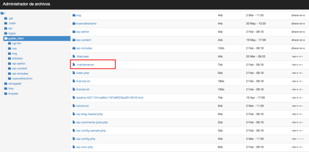 Mantenimiento programado en WordPress-2