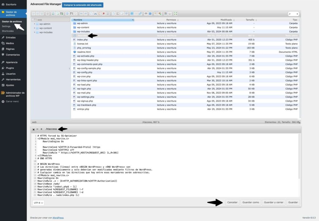 Modificar el archivo wp-config-3