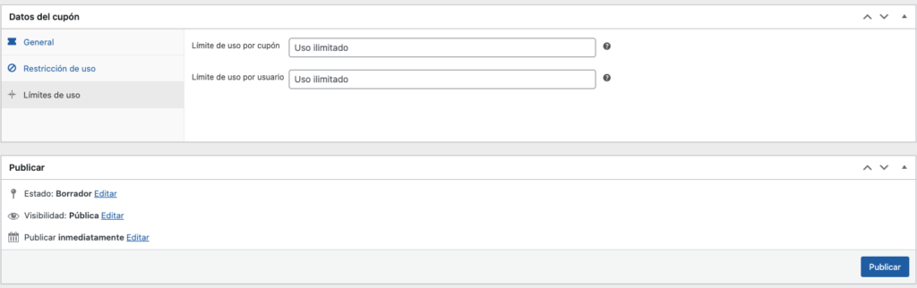 Instructivo para crear cupones en WooCommerce - 4