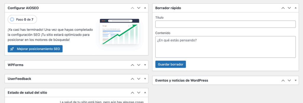 Personalizar el dashboard en WordPress-3