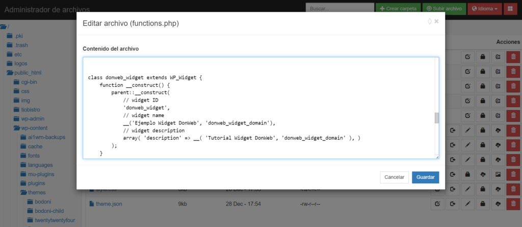 Widget personalizado en WordPress-2