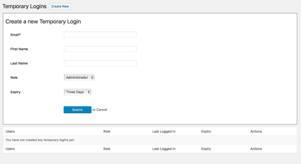 acceso temporal en WordPress-3