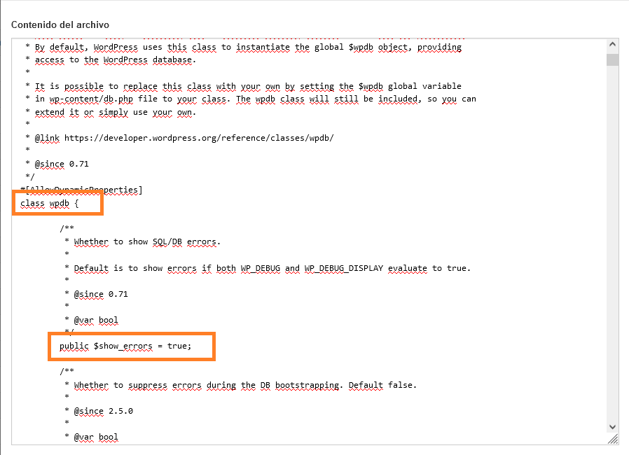 Guía completa sobre el modo Debug de WordPress 6 editar wpdb