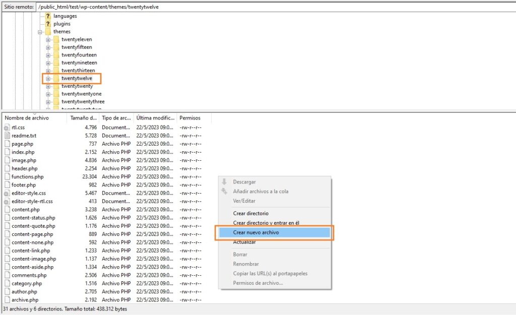 agregar nuevo archivo filezilla 1 x