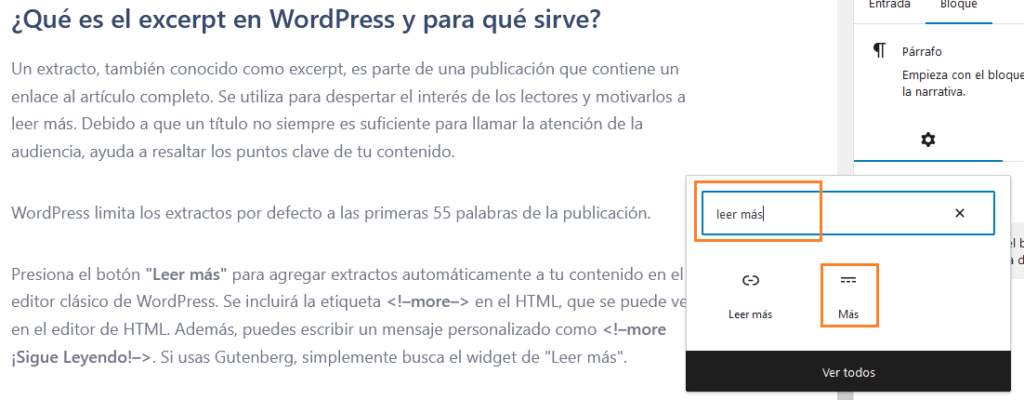 widget gutenberg