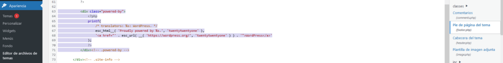 Cómo eliminar la frase «Funciona gracias a WordPress» del footer