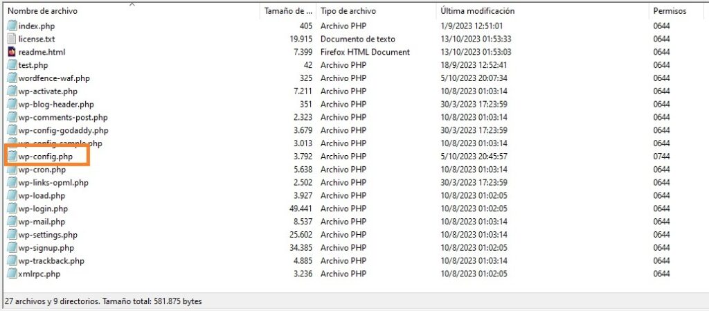 ftp credenciales wpconfig x