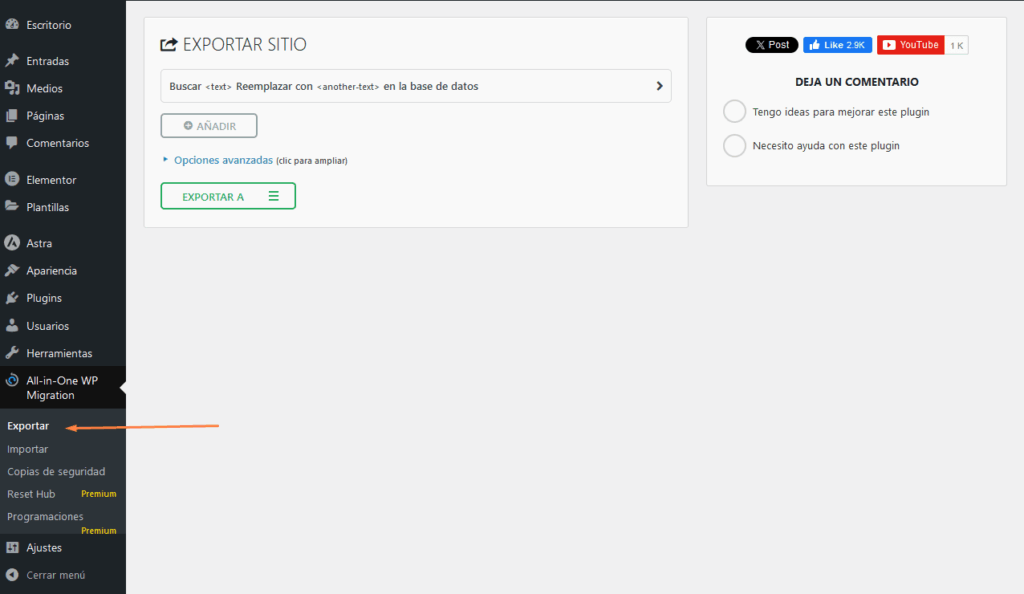 Migrar WordPress con All-in-One WP Migration - 5
