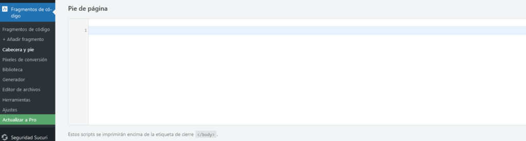 agregar editar cabecera pie