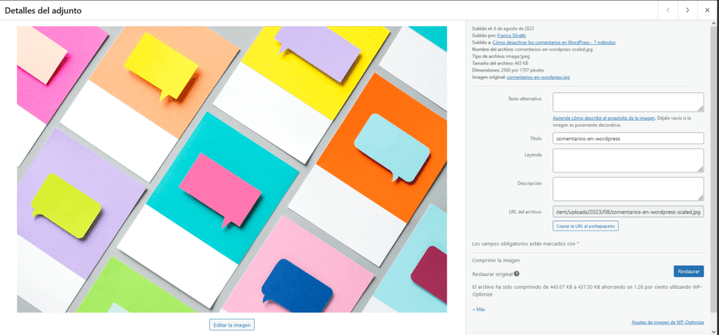 mostrar imágenes en tamaño completo en WordPress - 2