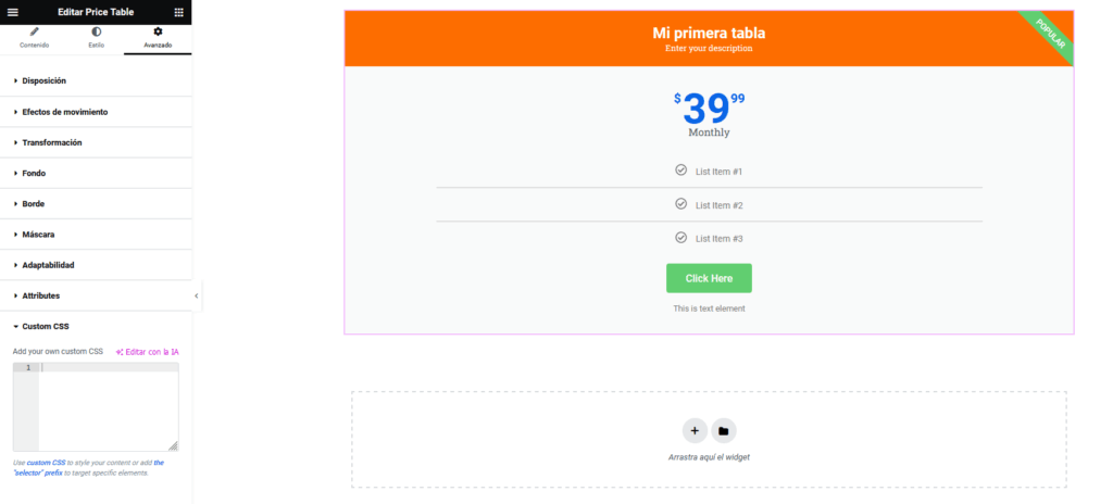 10 plugins para crear tablas con Elementor - 9