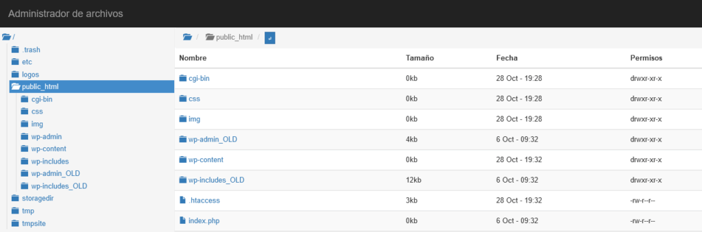 Volver a una versión anterior de WordPress - 3