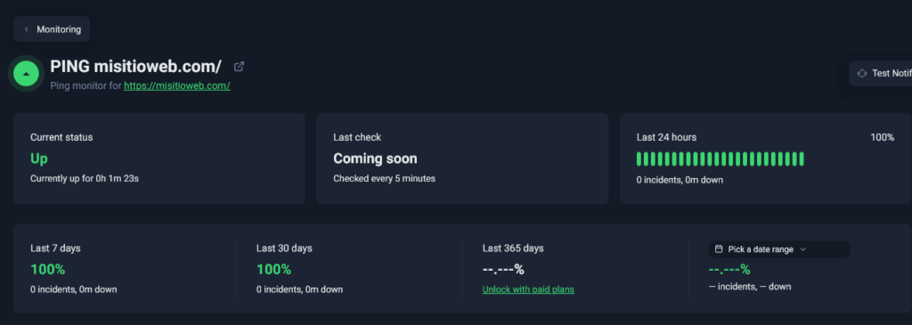 Monitorear tu servidor con Uptime Robot - 7