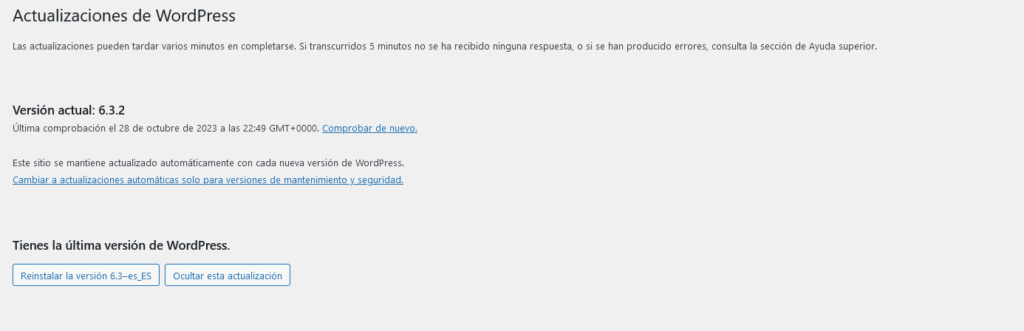 Volver a una versión anterior de WordPress - 9