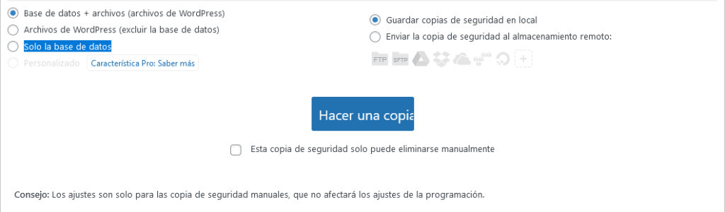 Realizar copias de seguridad en WordPress con WPvivid - 4