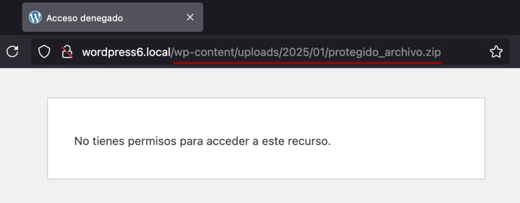 impedir la descarga directa de archivos