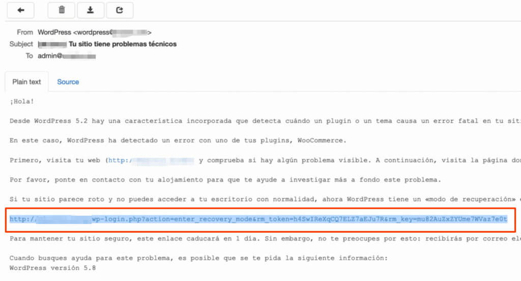 modo recuperacion en WordPress-3