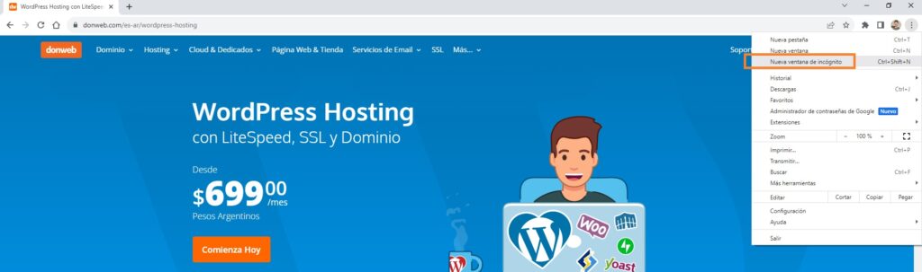 modo incógnito chrome
