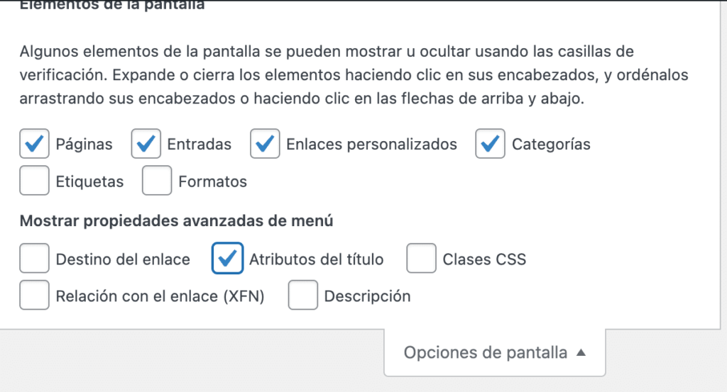 propiedades avanzadas de menú en WordPress-4