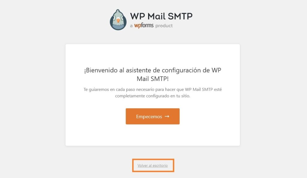 wp mail volver al escritorio x