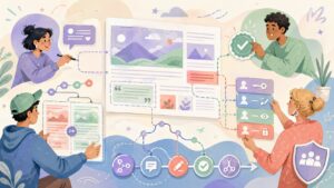 Flujo de aprobación de contenido en WordPress - ilustracion