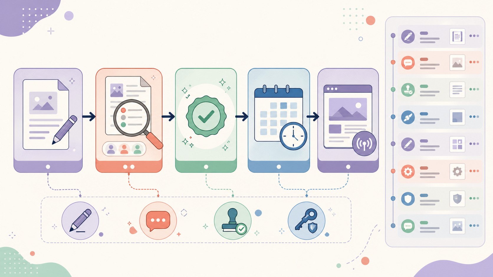 aprobación de contenido wordpress diagrama explicativo