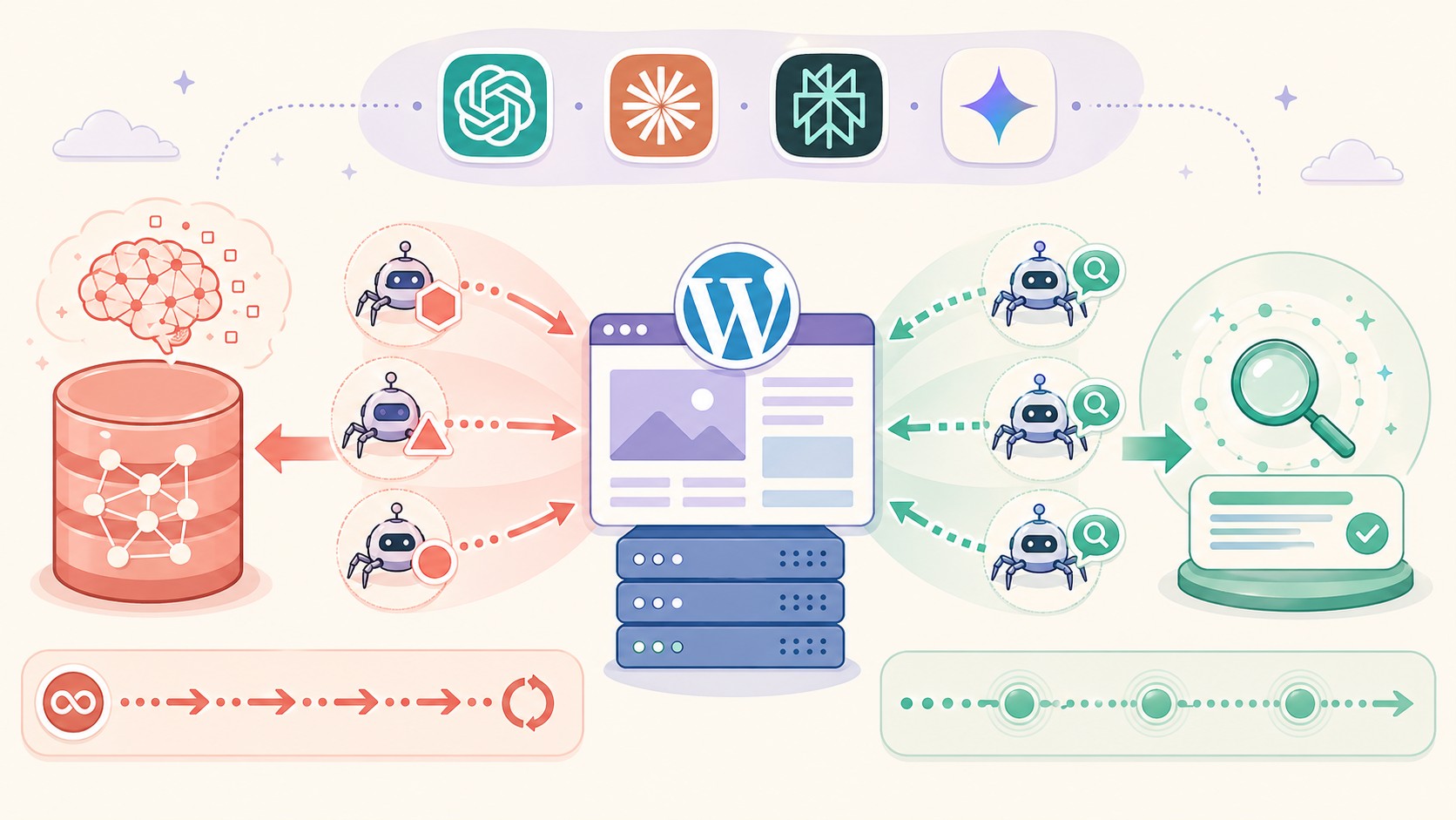 tráfico ia wordpress diagrama explicativo