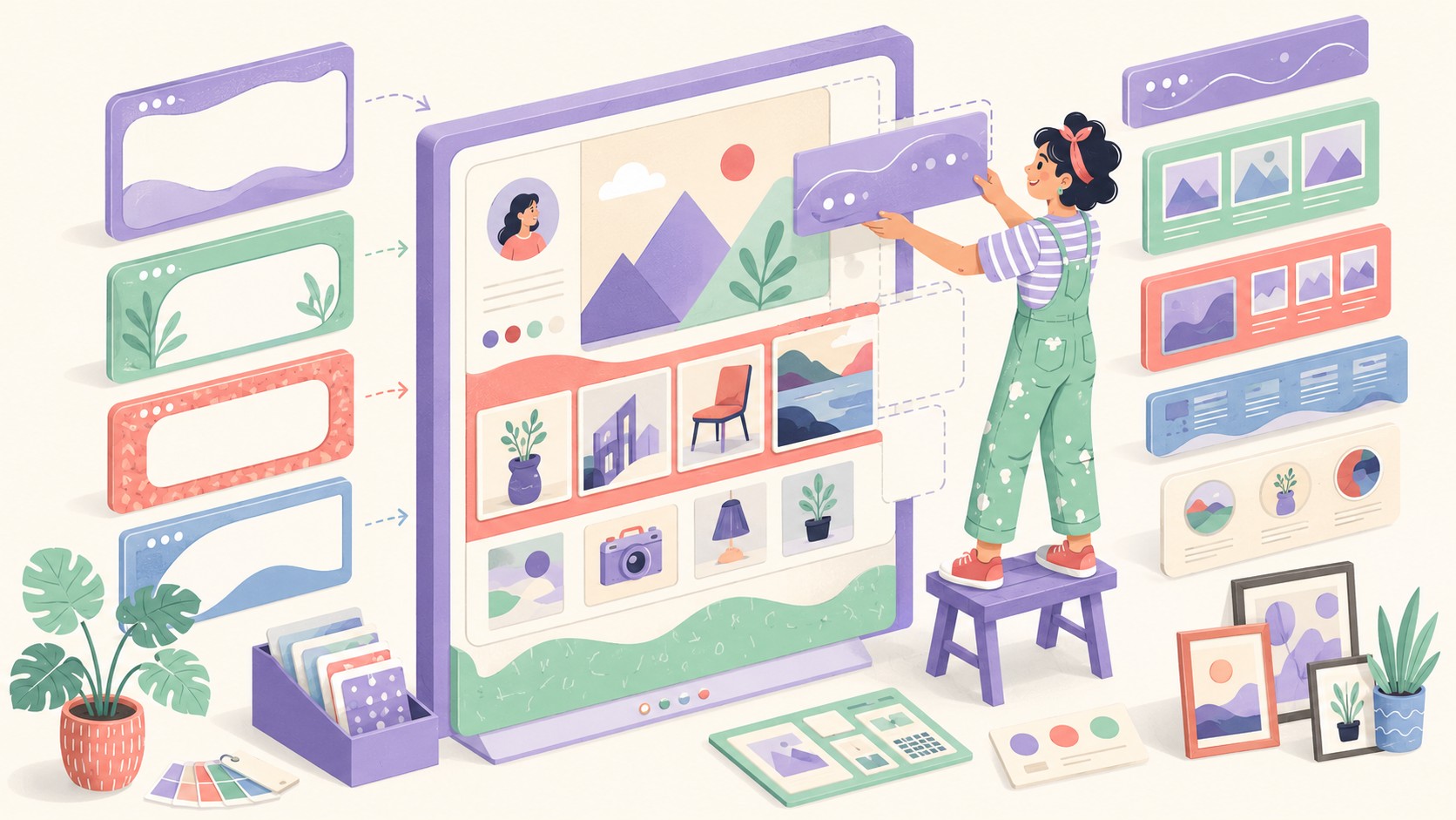 Creating a portfolio website using a theme. - ilustracion