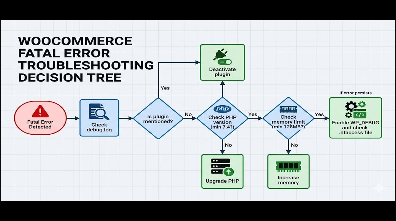 error fatal woocommerce diagrama explicativo