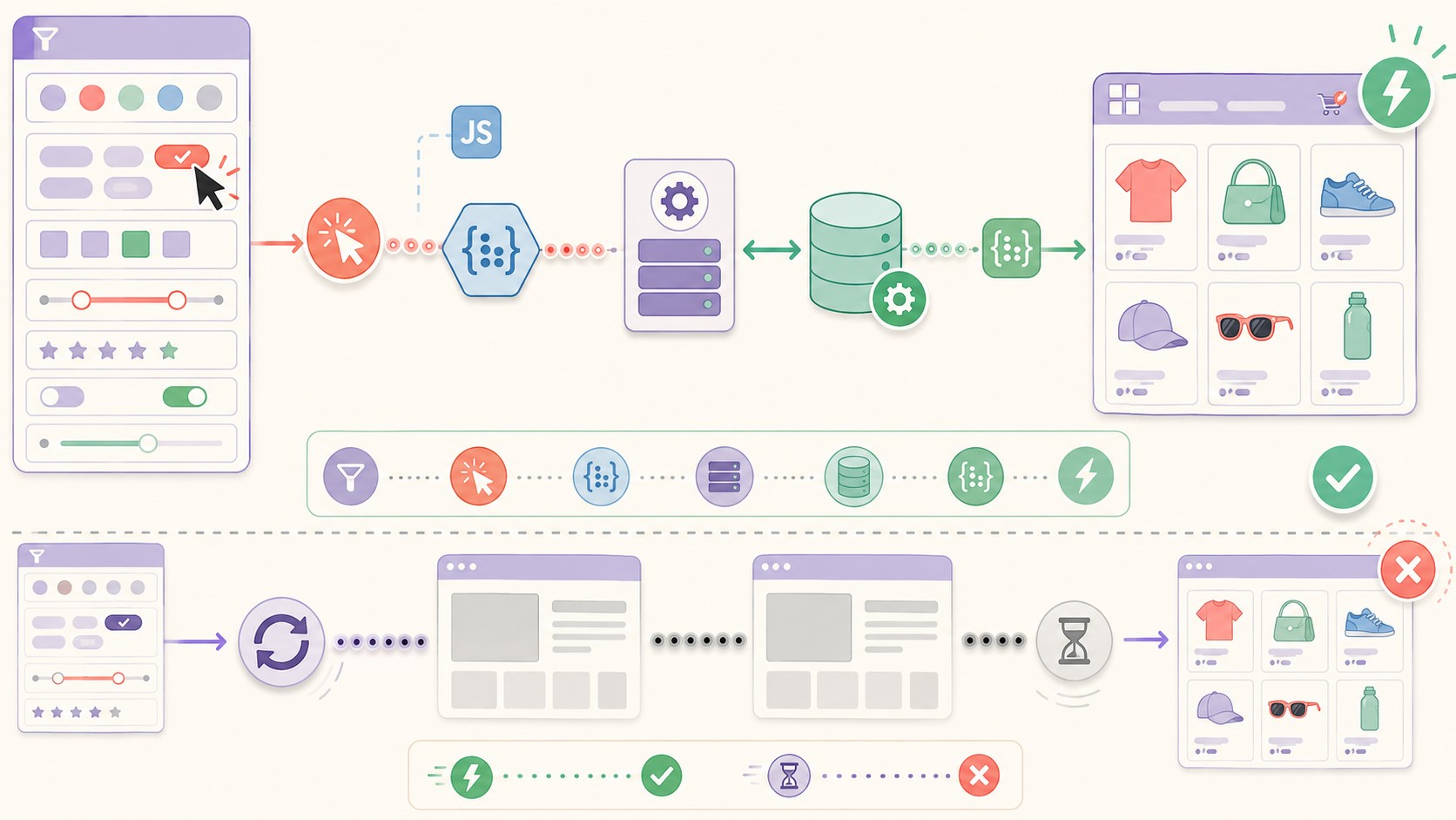 Filtros AJAX gratis para WooCommerce con Elementor 1 filtro ajax woocommerce diagrama explicativo