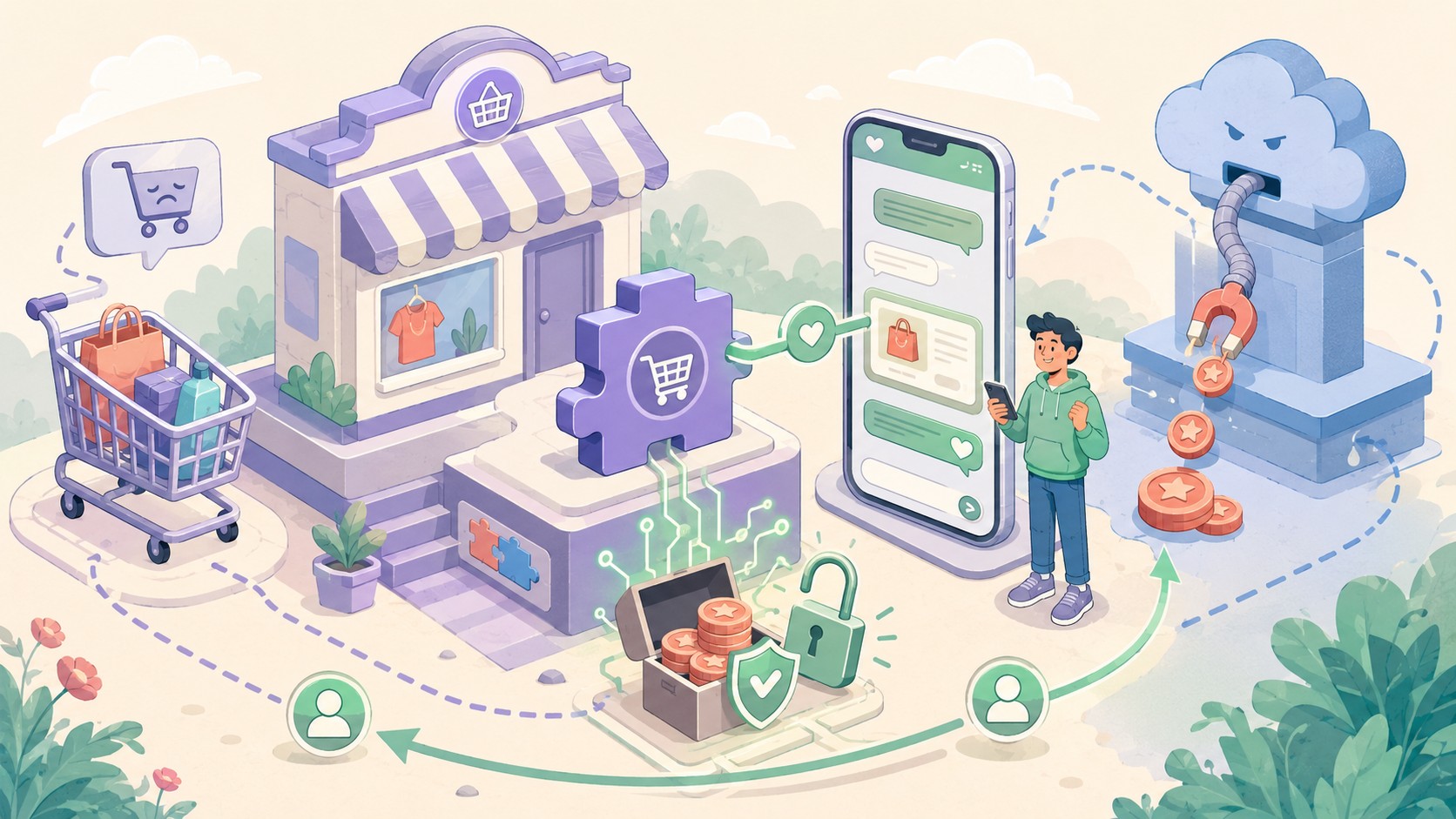 I built a free open source plugin to recover abandoned carts via WhatsApp – no SaaS fees, you own your WABA - ilustracion