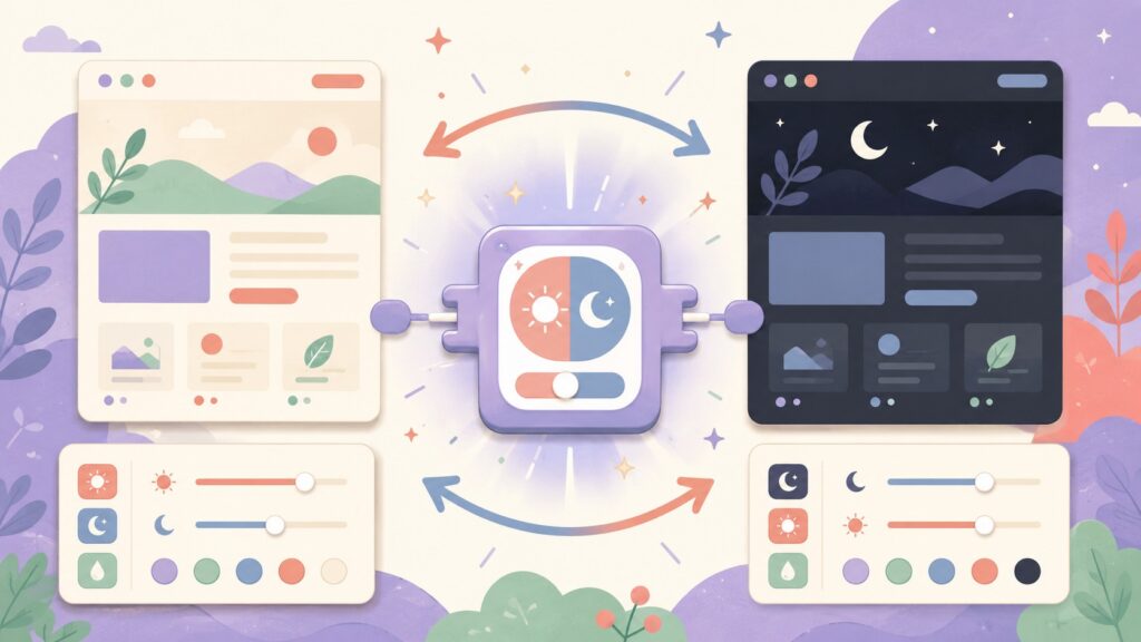[FREE] Most WP dark-mode plugins assume your site is light by default. I built one that works both ways (Dark-to-Light too), and just updated it to v0.2.0! - ilustracion