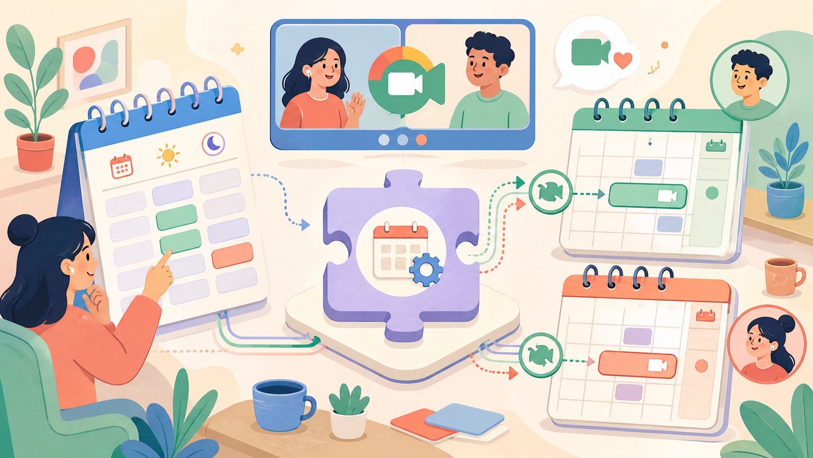 [PREMIUM] WordPress plugin for Google Meet booking with automatic calendar sync for host and guest - ilustracion