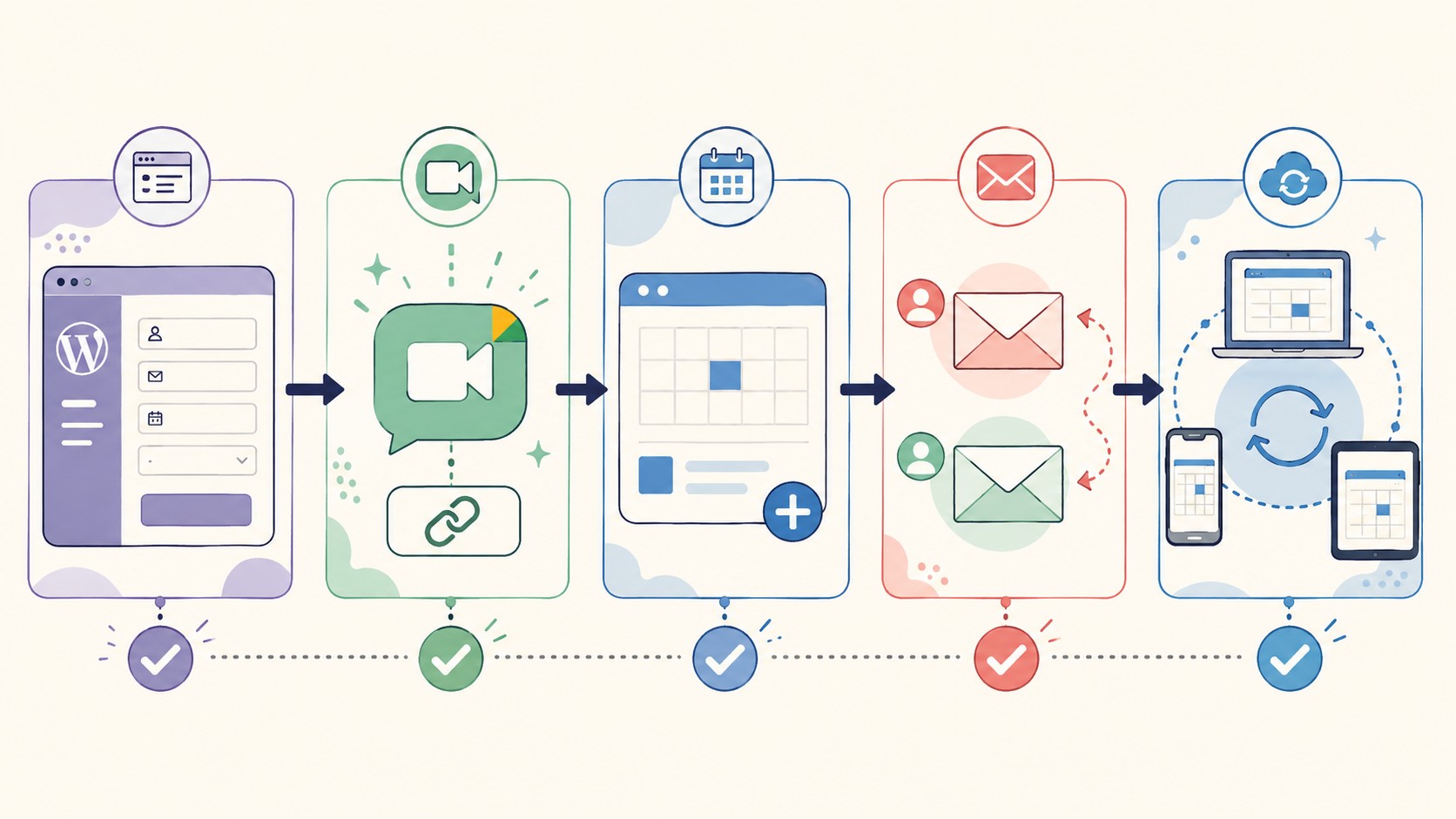 plugin reservas google meet wordpress diagrama explicativo