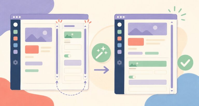 How to restore a single scrollbar in the WordPress editor? (ACF meta boxes split view) - ilustracion