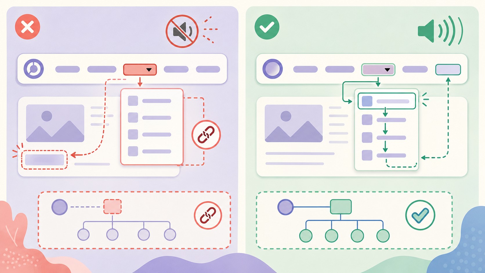 VoiceOver y WordPress: por qué falla y cómo arreglarlo 1 voiceover no funciona en wordpress diagrama explicativo